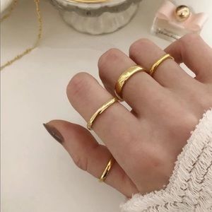 18k Real Gold plated Titanium Steel Band Ring